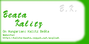 beata kalitz business card